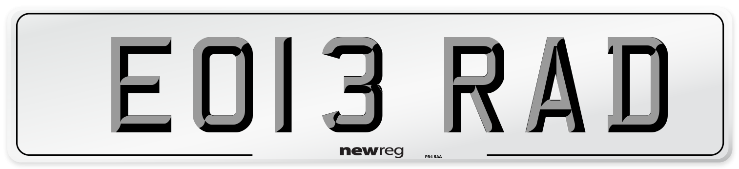 EO13 RAD Number Plate from New Reg